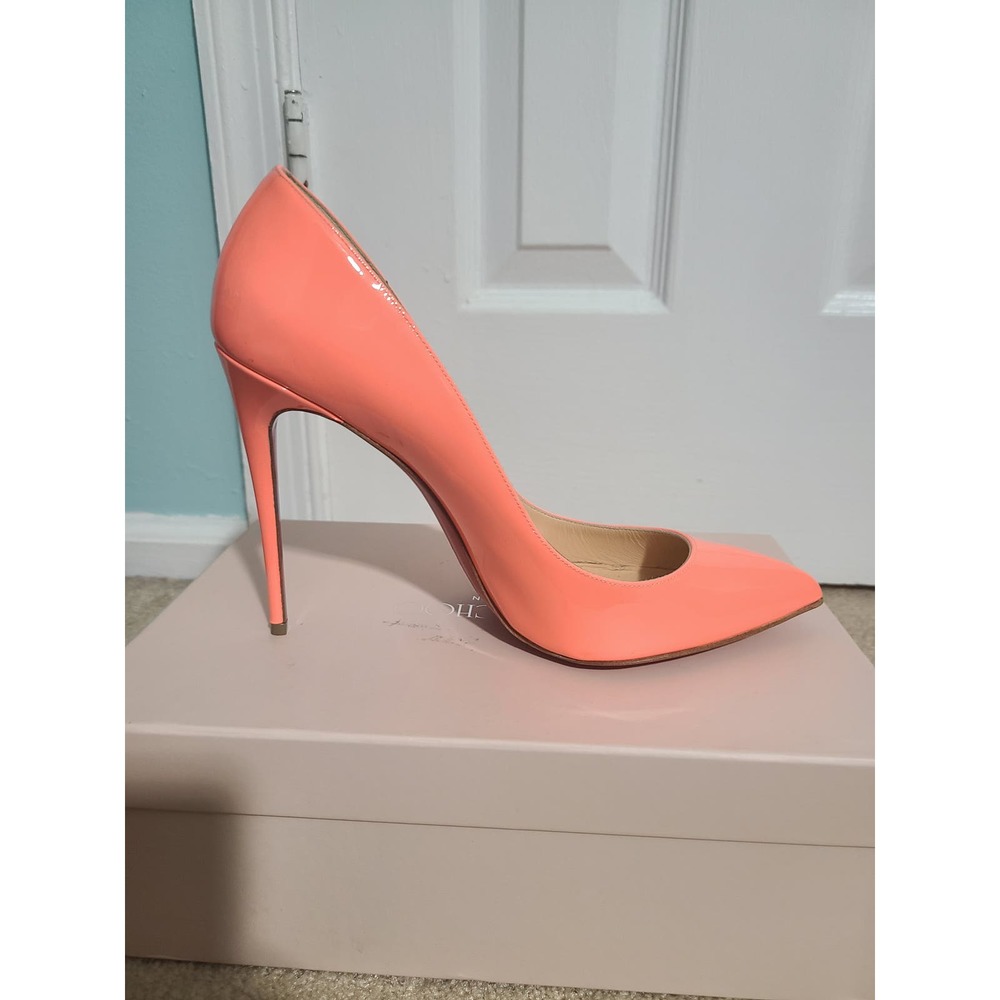 Christian Louboutin Coral Patent Leather Stiletto Pumps